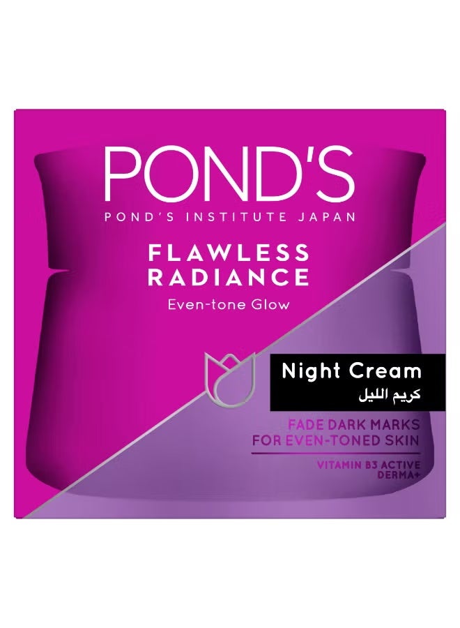 Pond's Flawless Radiance Moisturizing Night Cream With Niacinamide For An Even-Tone Glow 50grams