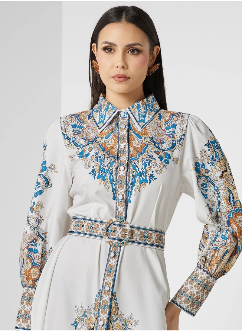 Khizana Abstract Print Dress