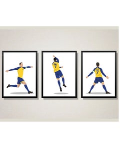 set of 3, Cristiano Ronaldo Al-Nassr FC Poster with Frame 30x40cm