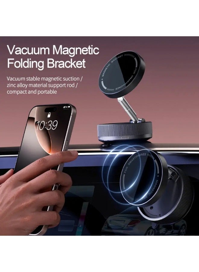 2025 New  White 360° Rotating Magnetic Car Phone Holder - 3-axis adjustable, strong adsorption, stable folding design, suitable for car, desktop, wall - one-handed operation, portable car phone holder, smooth surface - Image 5