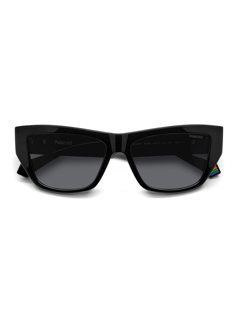Polaroid Women's Polarized Rectangular Shape Metal Sunglasses Pld 6210/S/X Grey 40 - Lens Size: 39.7 Mm - Black  - Image 4