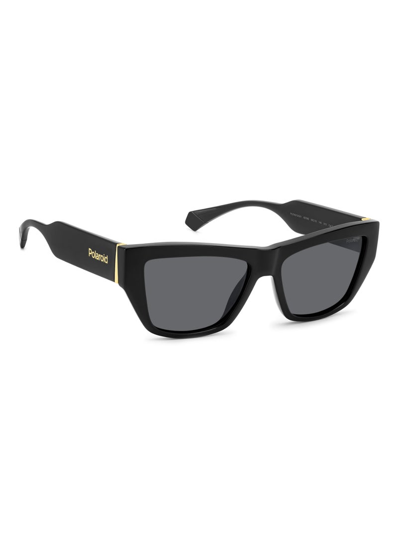 Polaroid Women's Polarized Rectangular Shape Metal Sunglasses Pld 6210/S/X Grey 40 - Lens Size: 39.7 Mm - Black  - Image 2