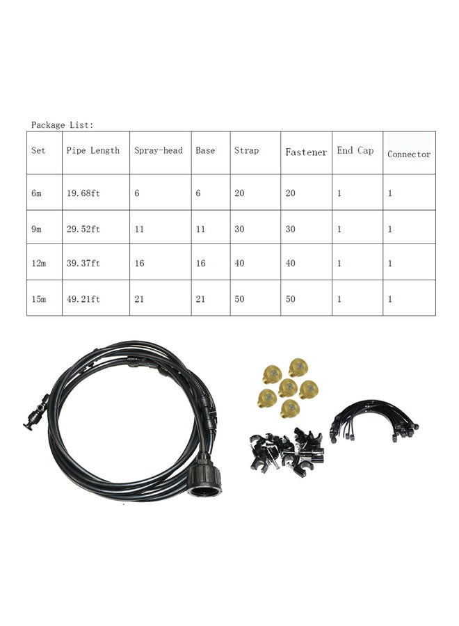 Aknur مجموعة نظام تبريد رذاذ الماء للأماكن الخارجية بطول ثلاثين قدما - Image 3