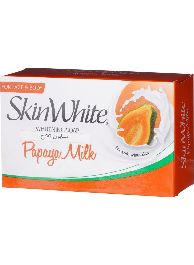 سكين وايت صابون تبييض بالحليب والبابايا الطبيعية مع عمليات متزامنة من سكين وايت 90 غرام - Image 1