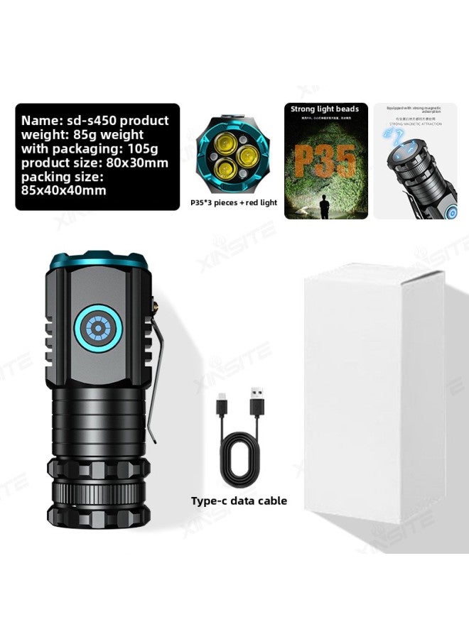 Outdoor High Brightness Long Battery Life Super Bright TYPE-C Charging Mini Cannon Multi-Functional Cap Clip Light 