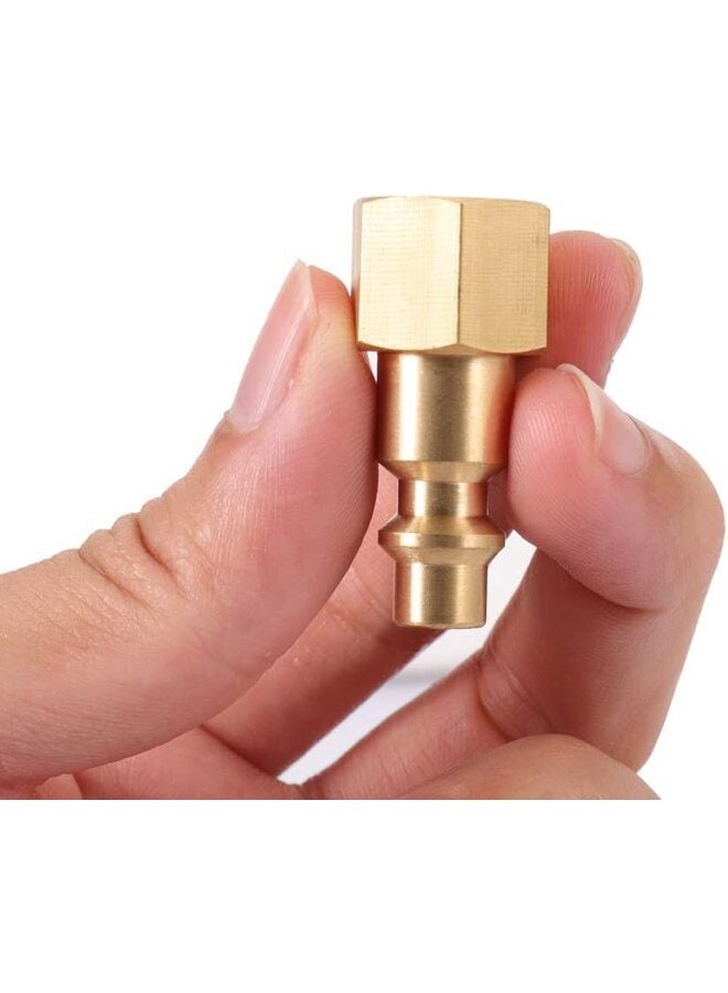 Brass 10pcs 1/4 Inch NPT Brass Female Air Hose Quick Connect Adapter,Air Coupler and Plug Kit,Air Compressor Fittings (Female NPT)  - Image 3