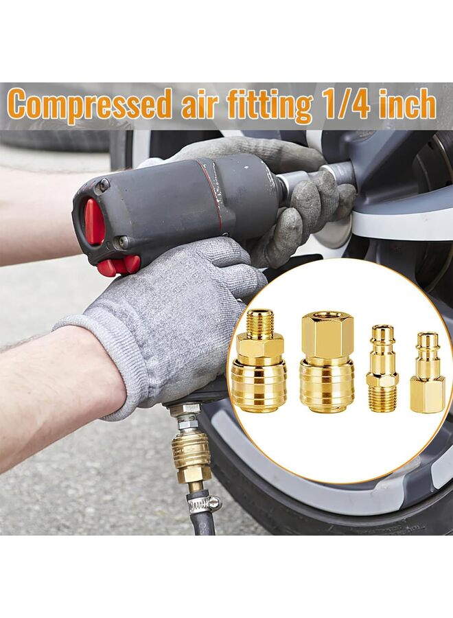 Brass 10pcs 1/4 Inch NPT Brass Female Air Hose Quick Connect Adapter,Air Coupler and Plug Kit,Air Compressor Fittings (Female NPT)  - Image 4