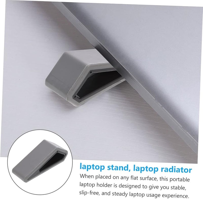 DOITOOL 2Pcs Adjustable Laptop Stand Portable Ergonomic Heightening Support Black Grey - Image 5