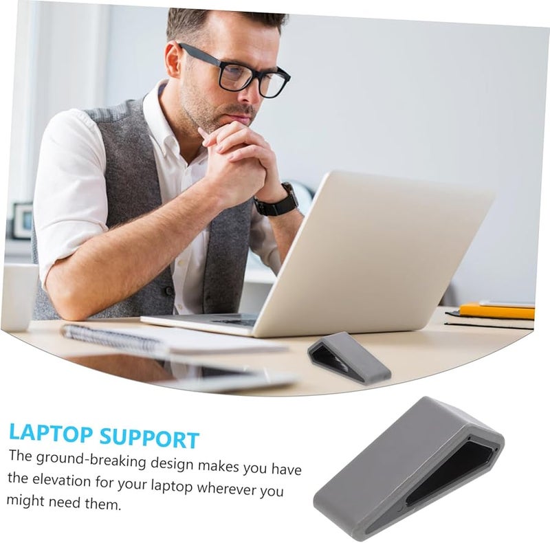 DOITOOL 2Pcs Adjustable Laptop Stand Portable Ergonomic Heightening Support Black Grey - Image 4