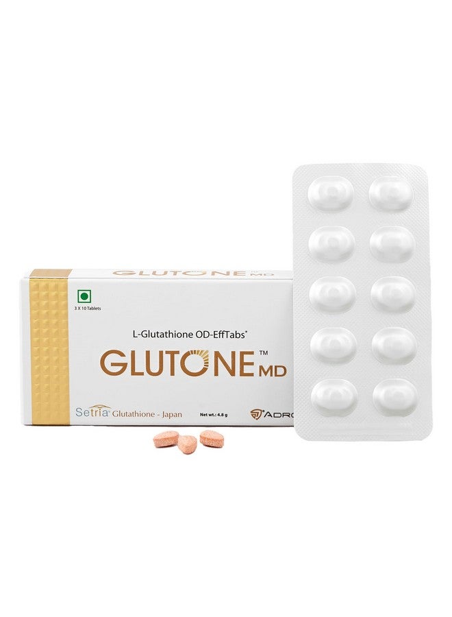 GLUTONE Glutone MD - Glutathione Mouth-Dissolving Tablets| Made with Setria L-Glutathione (Japan) 100mg| Radiant Glow & Even Skin Tone| Pack of 30 Tablets (Orange) - Image 1