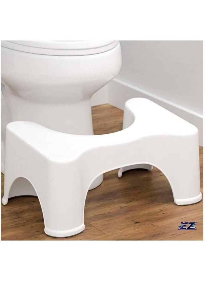 BGM Squat Toilet Seat Leg Stool 8 Inch (White) – Comfortable, Sturdy Foot Step for Western Toilets – Portable and Ergonomic Footrest for Potty – Made in India  - Image 1