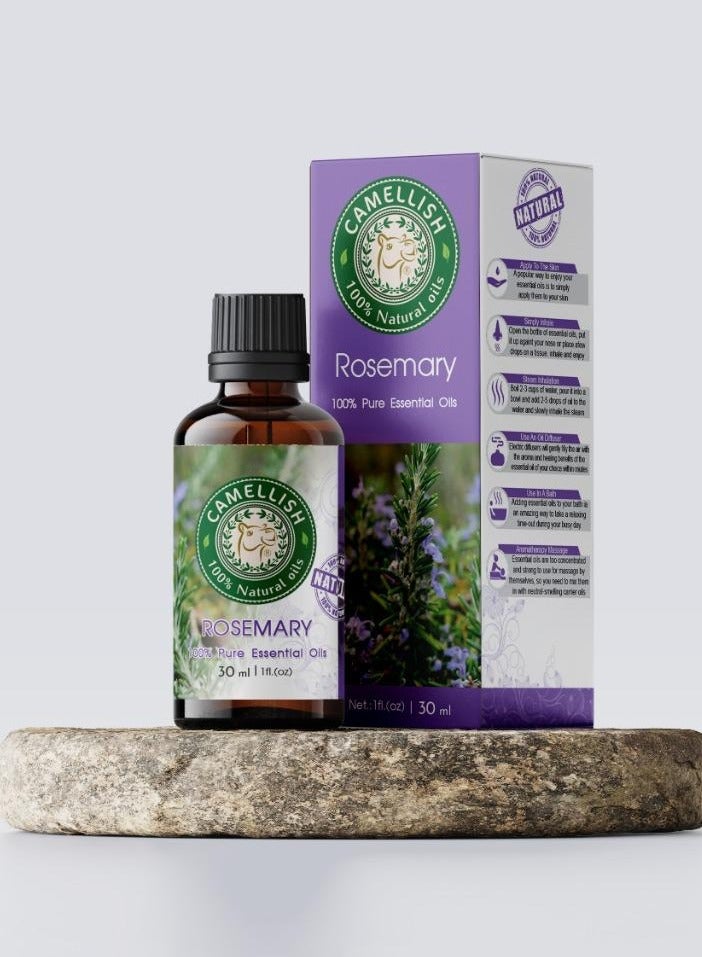 Natural Rosemary Essential Oil 30ml to stimulate hair growth and prevent hair loss from Camellish