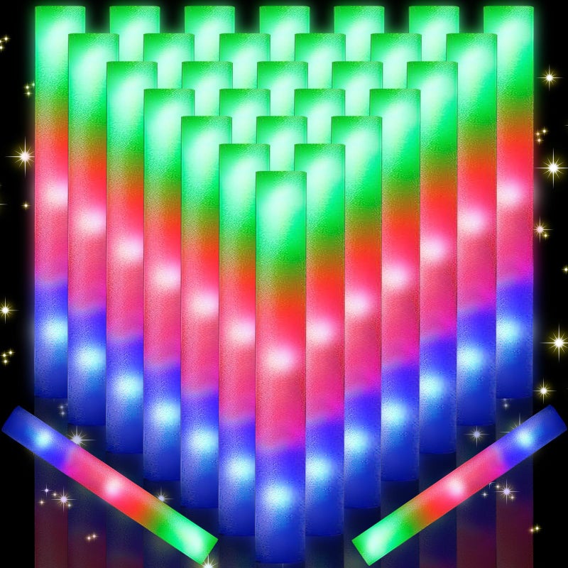 OLUPP 124 PCS Glow Sticks Foam Glow Sticks Foam Light up Sticks with 3 Modes Colorful Flashing Glow In The Dark Party Supplies Glow Sticks Bulk Party Pack Foam Glow Sticks Bulk for Party Raves - Image 3