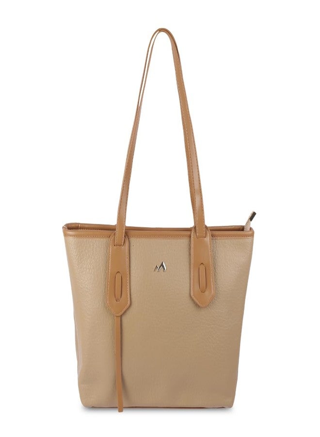 Metro Women Beige Faux Leather Spacious Stylish Shoulder Bag (66-211) - Image 1