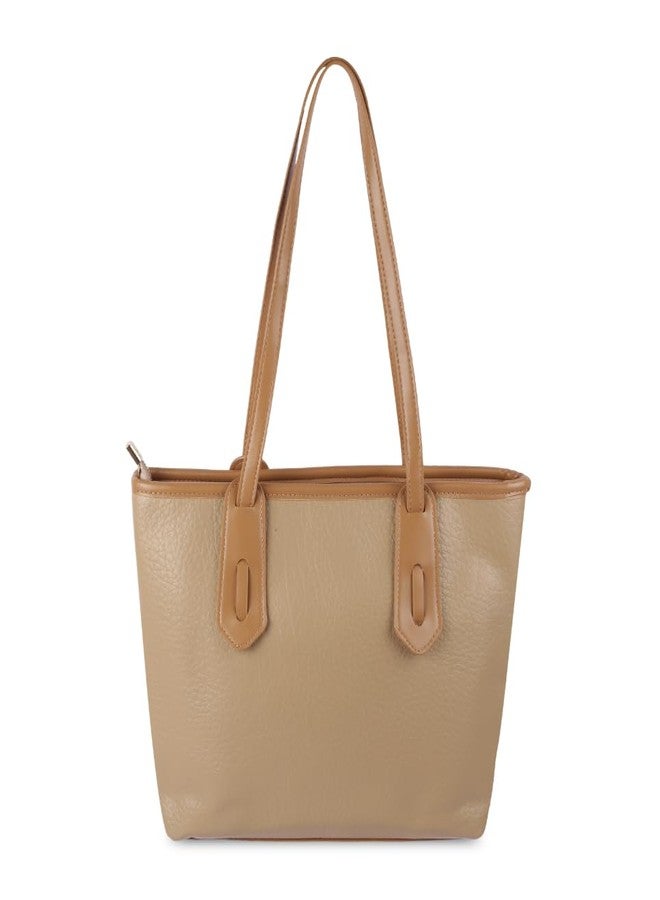 Metro Women Beige Faux Leather Spacious Stylish Shoulder Bag (66-211) - Image 3