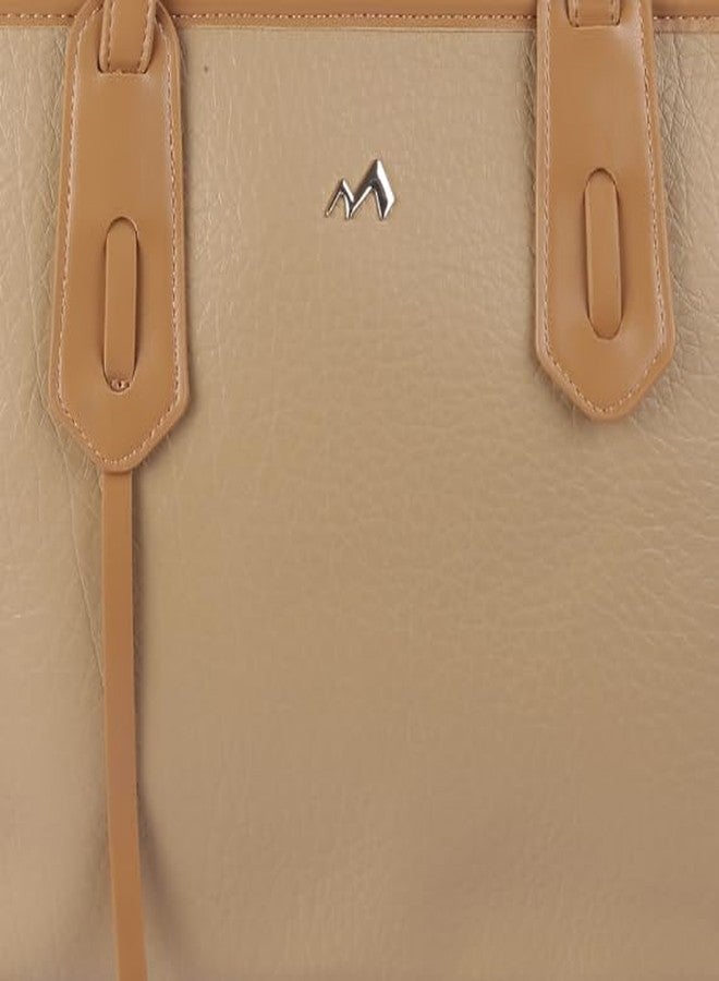 Metro Women Beige Faux Leather Spacious Stylish Shoulder Bag (66-211) - Image 5