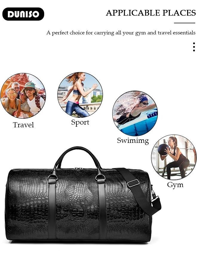 DUNISO Travel Duffel Bag Luggage Collection Business Travel Suitcase Weekender Overnight Bag Large Carry On Airport Bag for Travel Business Trips Sports Duffel Bag Gym Sports Luggage Bags - Image 3