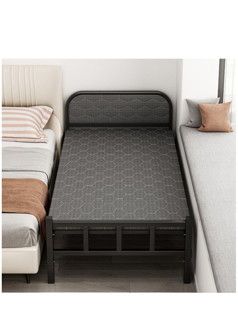 Arabest - Single Folding Bed with Memory Foam Mattress for Adults,Portable Rollaway Cot Size Guest Bed with Headboard&Sturdy Steel Frame on Wheels,186X75cm - Image 1