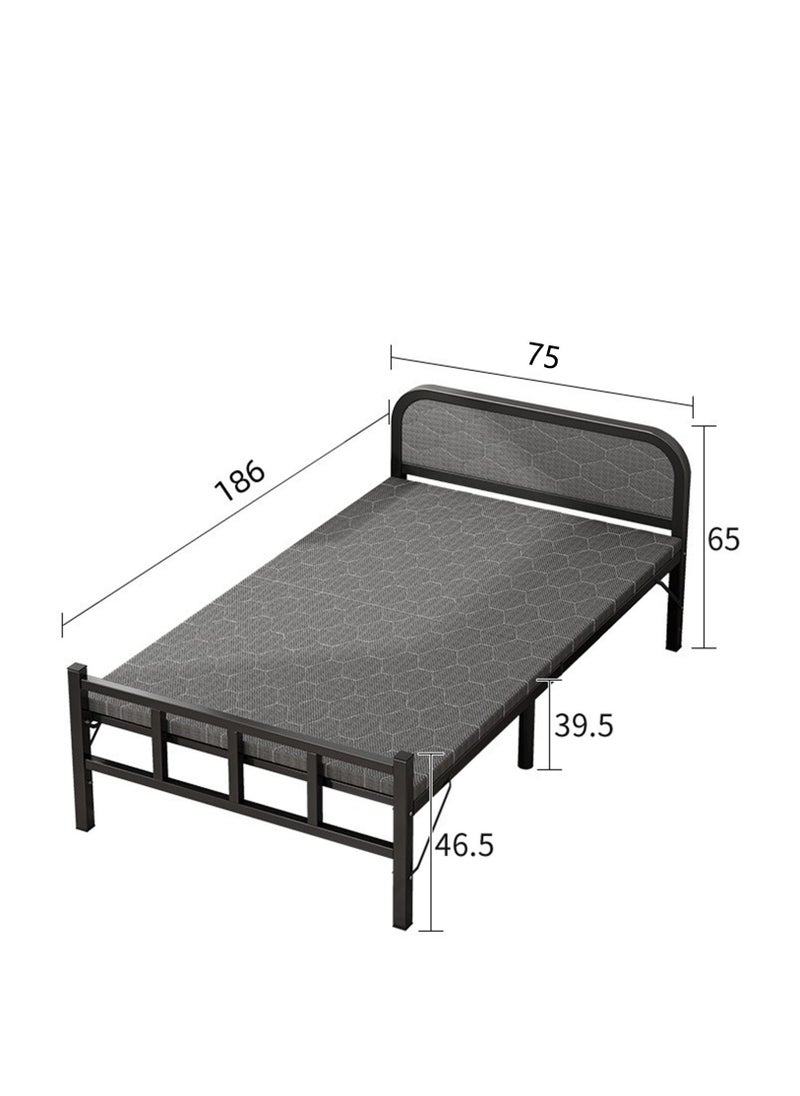 Arabest - Single Folding Bed with Memory Foam Mattress for Adults,Portable Rollaway Cot Size Guest Bed with Headboard&Sturdy Steel Frame on Wheels,186X75cm - Image 1