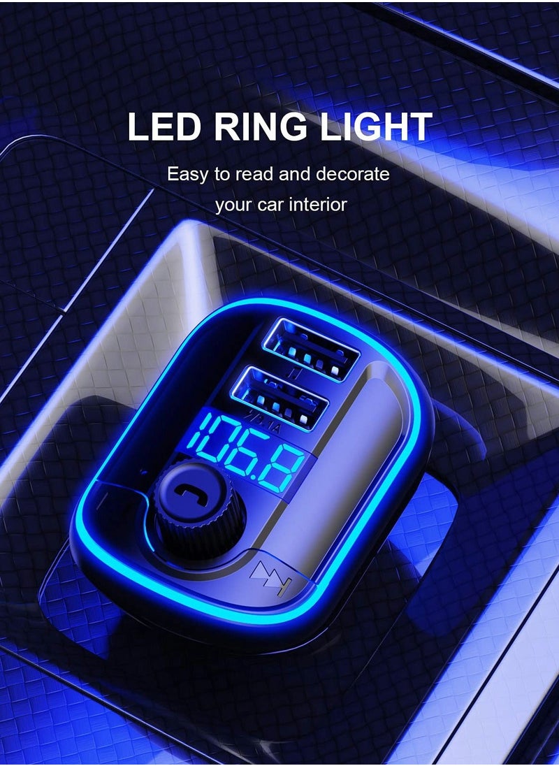 Generic - Bluetooth FM Transmitter for Car CJX Bluetooth Car Charger Adapter MP3 Player Bluetooth 5.0 Radio Adapter Stereo Car Kit with LED Display - Image 1