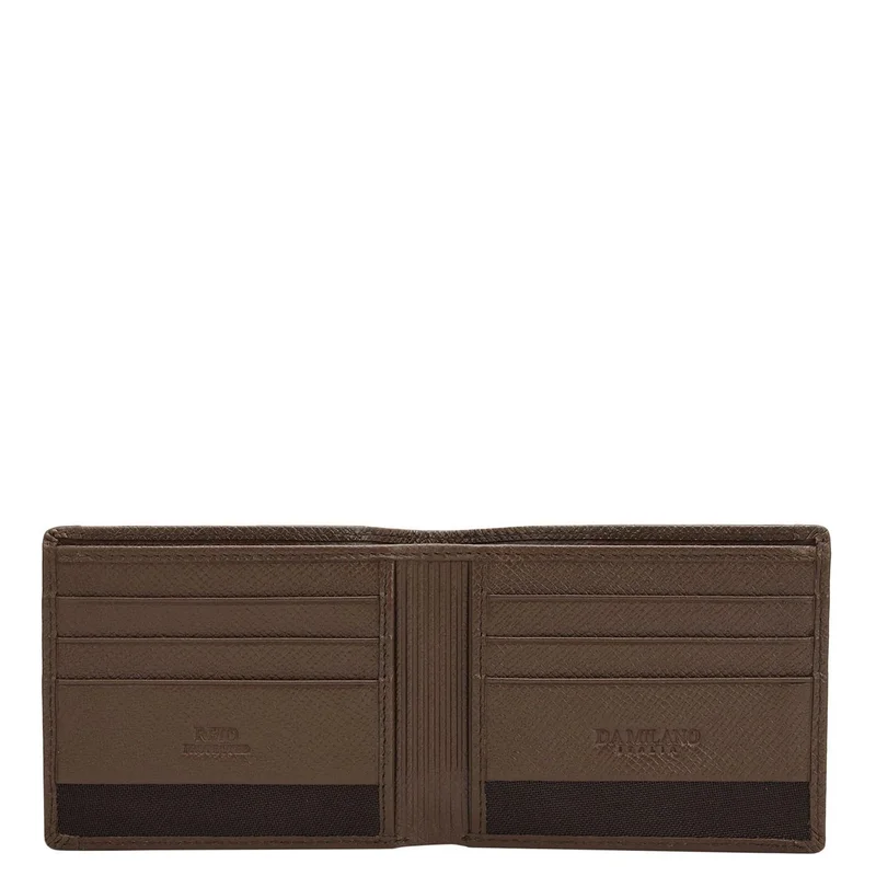 Da Milano Da Milano Men's Croco-Embossed Leather Bifold Wallet - Date (MW-0418T)
