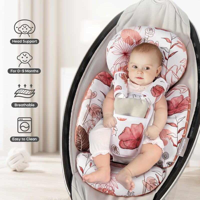 mamatepe Infant Insert Compatible with 4moms Mamaroo & Graco Swing and Infant Car Seat, Stroller, Other Baby Swing, Rocker, Bouncer, Bassinet Newborn Insert Head & Body Support Cushion, Reversible Design - Image 2