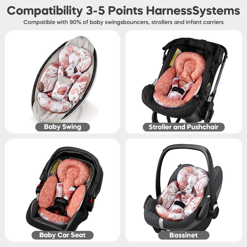 mamatepe Infant Insert Compatible with 4moms Mamaroo & Graco Swing and Infant Car Seat, Stroller, Other Baby Swing, Rocker, Bouncer, Bassinet Newborn Insert Head & Body Support Cushion, Reversible Design - Image 5