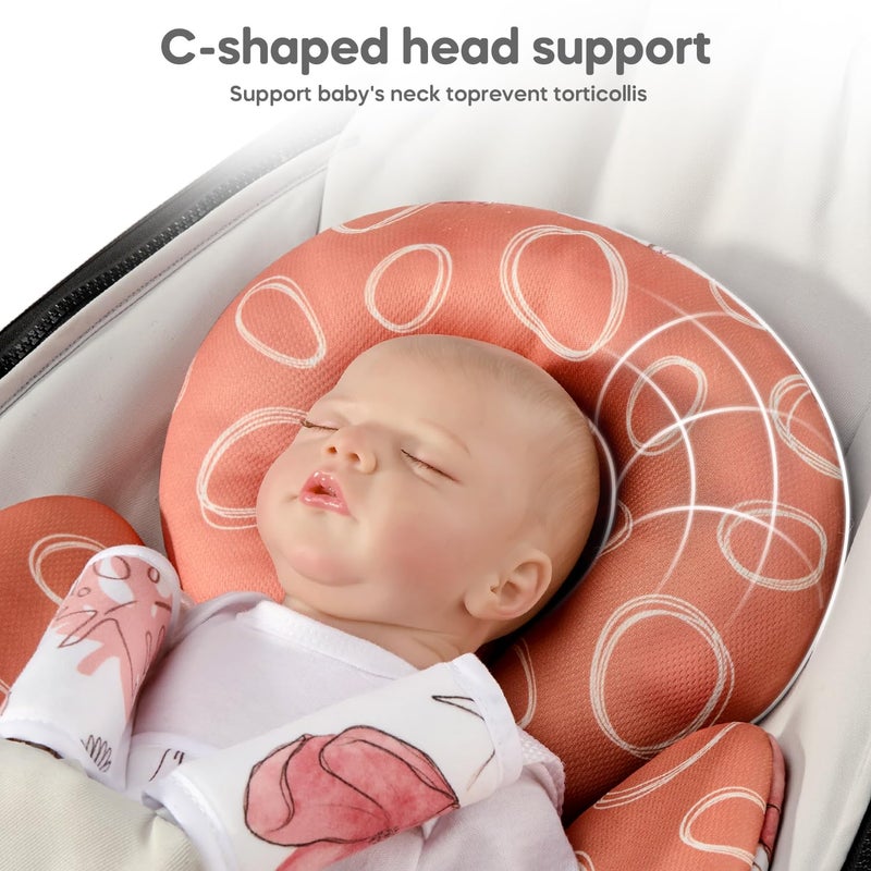 mamatepe Infant Insert Compatible with 4moms Mamaroo & Graco Swing and Infant Car Seat, Stroller, Other Baby Swing, Rocker, Bouncer, Bassinet Newborn Insert Head & Body Support Cushion, Reversible Design - Image 3