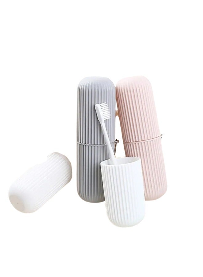 قطعتان من حامل فرشاة الأسنان ومعجون الأسنان على شكل كبسولة للسفر، حامل فرشاة أسنان محمول، حامل فرشاة أسنان بلاستيكي، لون عشوائي - Image 1