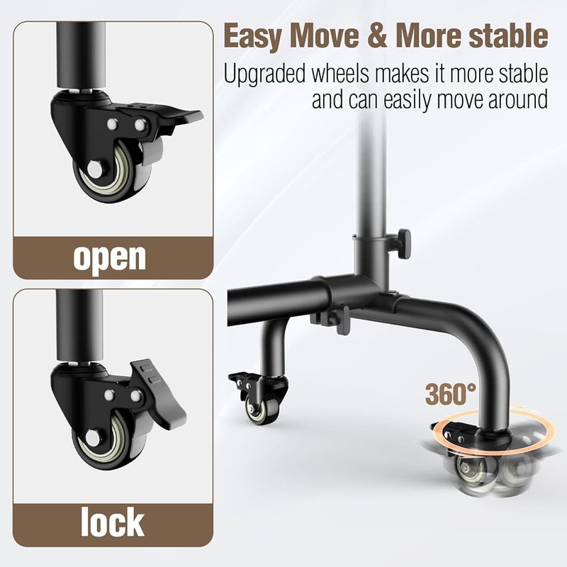 EMART Backdrop Stand with Wheels,10x7.5ft Metal Frame Banner Stand - Image 4