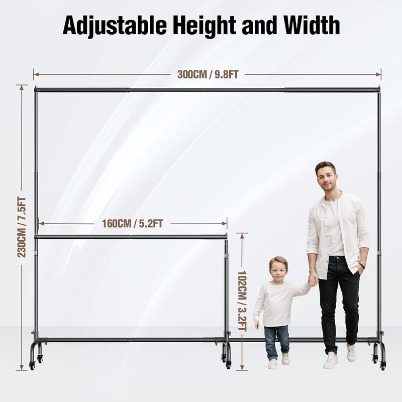 EMART Backdrop Stand with Wheels,10x7.5ft Metal Frame Banner Stand - Image 2