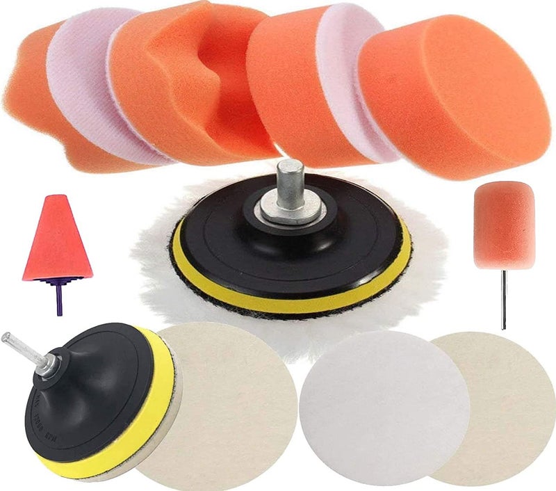 DIY Crafts 1x 7x1, 3"inch Kit, 7 Pcs Gross Polishing Buffing Pad Kit Car Polisher M10/14 Drill Adapter Car Polish Sponge Wheel Kit Car Wash Cleaning Tools Cleanin (1x 7x1, 3"inch Kit) - Image 1