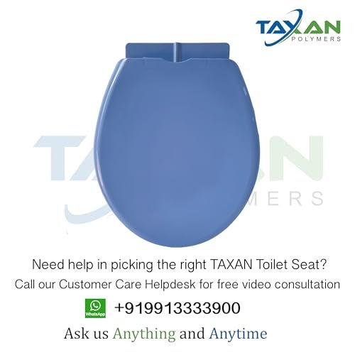 TAXAN POLYMERS غطاء مقعد مرحاض تاكسان بالشكل البيضاوي مع حواف دائرية، غطاء PVC لمقعد المرحاض الغربي - تشطيب لامع عالي، تصميم أنيق - مقعد مرحاض بدون إغلاق ناعم مع غطاء مع عدة تركيب (17 x 14.5 IN) - Image 2