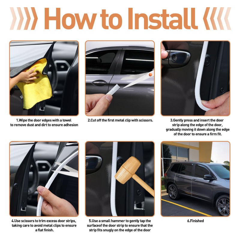 ecocstm Car Door Edge Guards, 16.4Ft(5m) Car Door Protector Edge Guards Rubber Seal, Doors Edge Trim U Shape Edge Guards for Cars Trucks Suvs (White) - Image 4