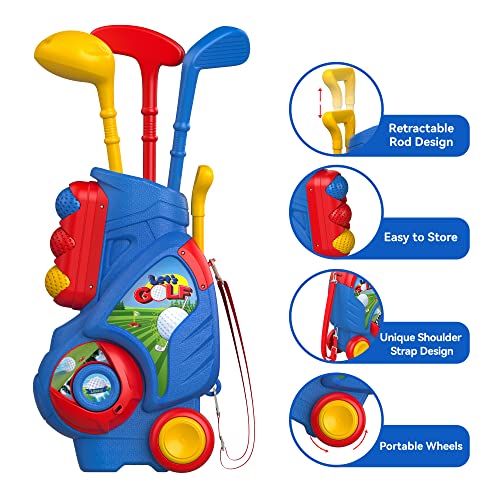 Liberry Toddler Golf Set, Upgraded Kids Golf Cart with Unique Shoulder Strap Design, Indoor and Outdoor Golf Toys for Boys and Girls Aged 1-5 Years Old - Image 3