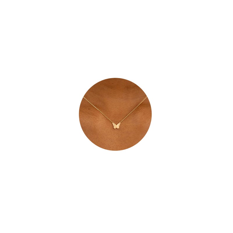 VRIUA Gold Necklace for Women 14k Gold Plated Dainty Gold Butterfly Necklace Simple Pendant Minimalist Jewelry for Women - Image 1