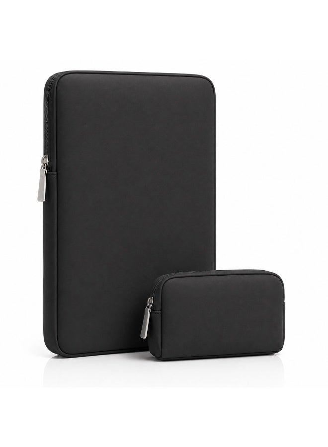 QIYUE Laptop Sleeve 13/13.3/14 Inch with Power Bag, Slim Protective Case Compatible with Apple MacBook Air 13, MacBook Pro 13/14, Huawei MateBook 13/14/D14/D15, Lenovo IdeaPad 14, ThinkPad 14, ThinkBook 14, HP Pavilion 14, HP Envy 14, Dell XPS 13, Inspiron 14, Simple Bag for Men & Women - Image 1