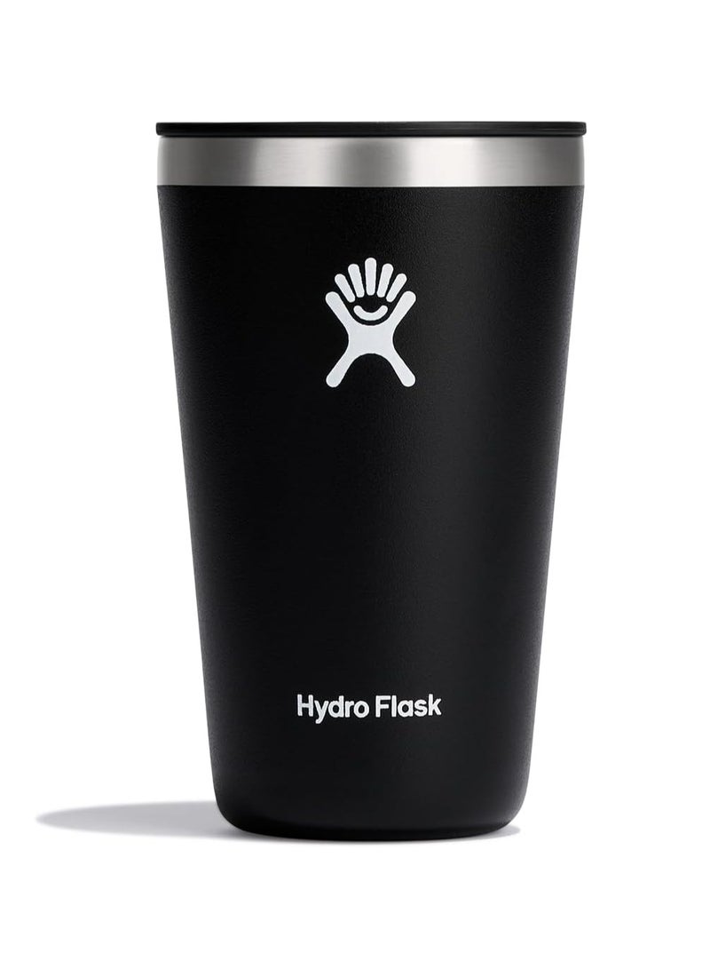 Hydro Flask هيدرو فلاسک 470 مل كوب شامل - أسود - Image 1