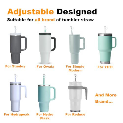 Alwenid 3PCS Straw Cover Cap for Stanley, Simple Modern, Yeti, Owala, Hydro Flask, Reduce, and All Brands 6 to 10mm Tumbler Straw, Dishwasher Safe, BPA Free and Dust Proof - Image 3