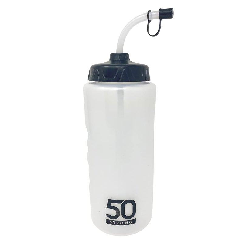 1 Liter Water Bottle with Straw  Hockey Water Bottle with Long Straw  Easy Squeeze Bottles + Built In Finger Grip  BPA-Free Sports Water Bottle for Football  Lacrosse & Boxing  Made in USA