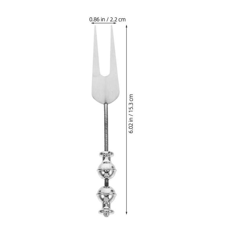 Stainless Steel Fruit Forks Set of 3 with Smooth Finish DIY Beaded Design for Cocktail Dessert Home Party Picnic - Image 3