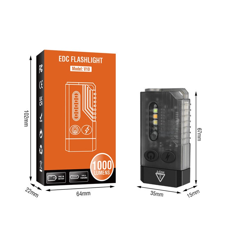 New Mini Flashlight with Sound Light Alarm and UV Detection V10 transparent black V10 transparent black