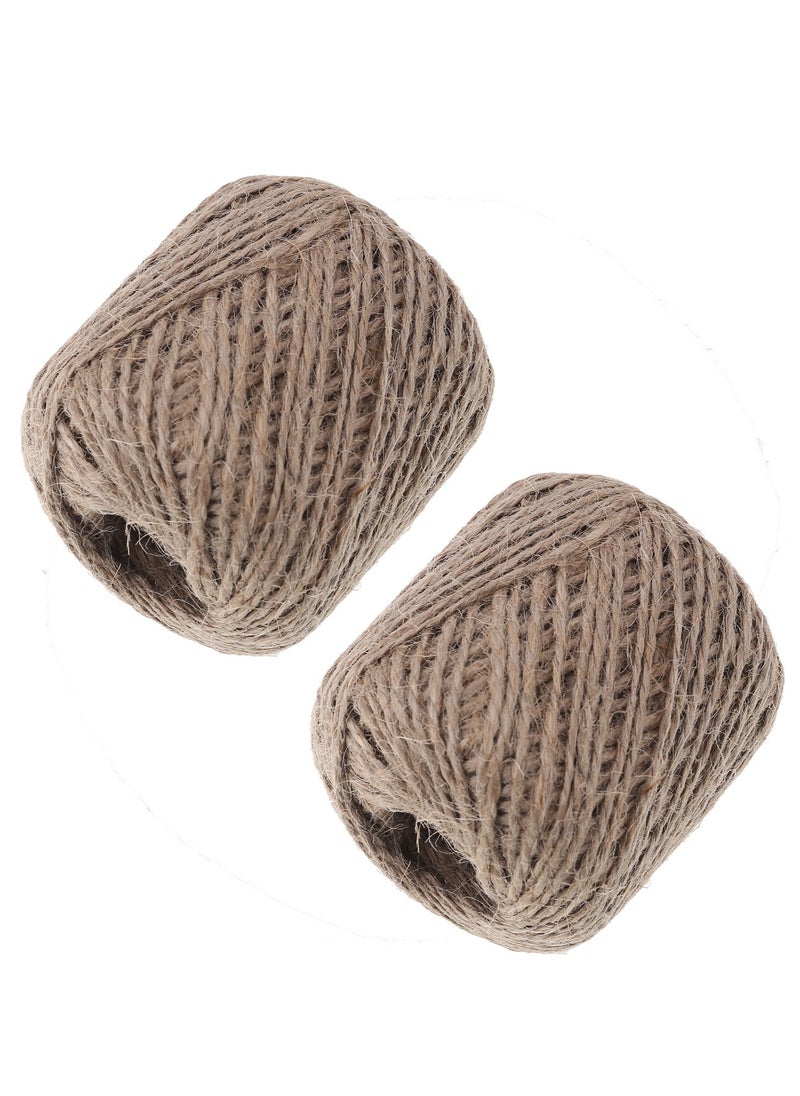 Ramie Cotton Twine -2 Piece 100g- Strong and Eco-Friendly Decorative Twine Rolls - for Packaging Floral Arrangements Tying Baskets Sewing Projects Bookbinding and Marking Boundaries in Gardens