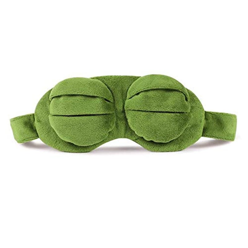 Funny Creative Pepe the Frog Sad Frog 3D Eye Mask Cover Cartoon Plush Sleeping Mask Cute Anime Gift