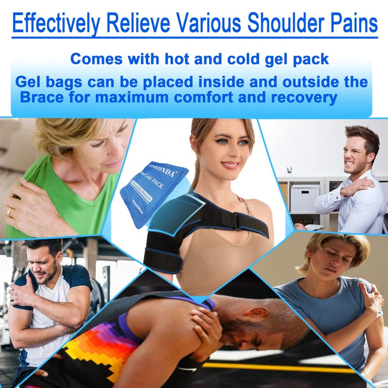 VISKONDA Shoulder Brace Sling Immobilizer and Compression Sleeve,Rotator Cuff Injury Supports for AC Joint Pain Relief,Arm Stability,Tear,Bursitis,Swelling,Tendonitis,for Men and Women (Large) - Image 2