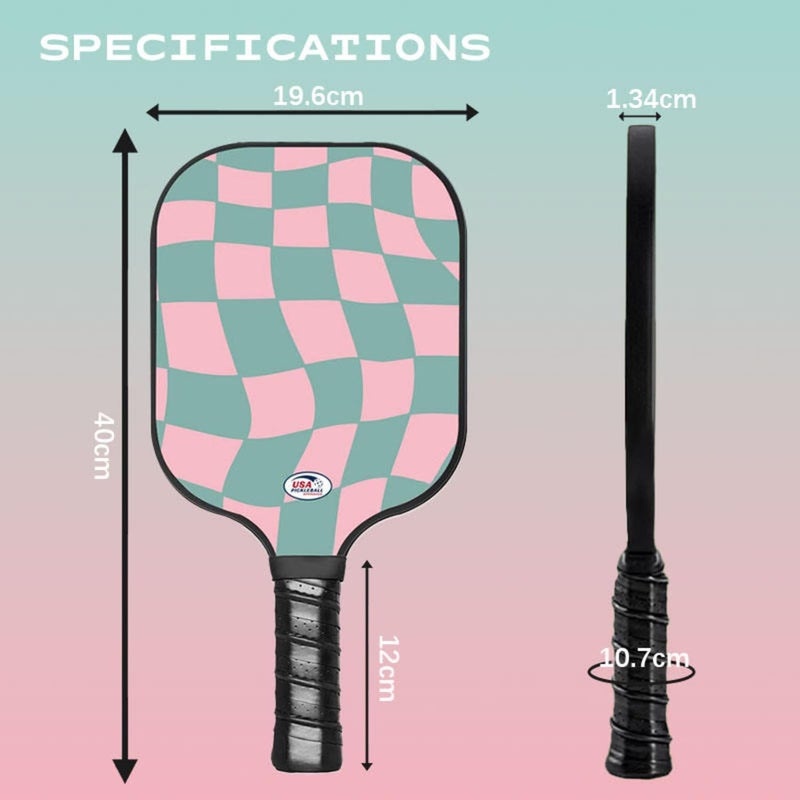 Mayboom Pickleball Paddles Set of 2 or 4, USAPA Approved Pickleball Paddles Set with 4 Pickle Balls and Carry Bag, Fiberglass Rackets 2 Pack Gifts for Beginners&Pros (Pattern Pink and Green) - Image 2