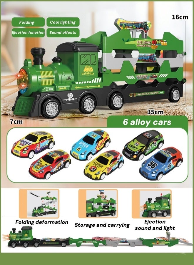 Track Train Set,Train Toy Set For Kids,Train Toys With Train Tracks Accessories For Toddlers 3+,Educational Toy For Boys & Girls,Birthday Party Gift,Toys Gifts For 3+ Year Old(Green)  - Image 1