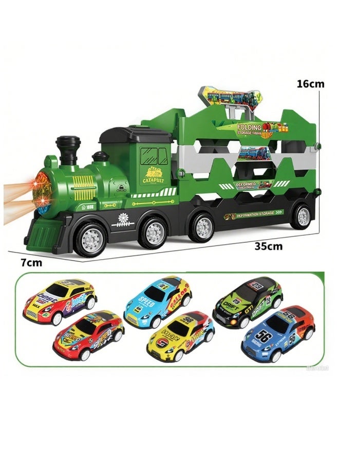 Track Train Set,Train Toy Set For Kids,Train Toys With Train Tracks Accessories For Toddlers 3+,Educational Toy For Boys & Girls,Birthday Party Gift,Toys Gifts For 3+ Year Old(Green)  - Image 2