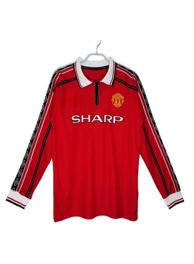 SHARP 1998 Manchester United Home Long Sleeve Football Jersey, Adult Sizes, Perfect Gift For Football Fans - Image 1