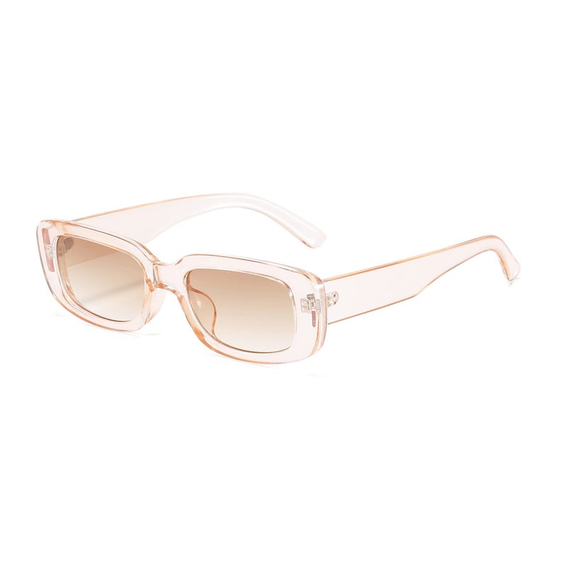 BUTABY Rectangle Sunglasses for Women Retro Driving Glasses 90’s Vintage Fashion Narrow Square Frame UV400 Protection Champagne - Image 5